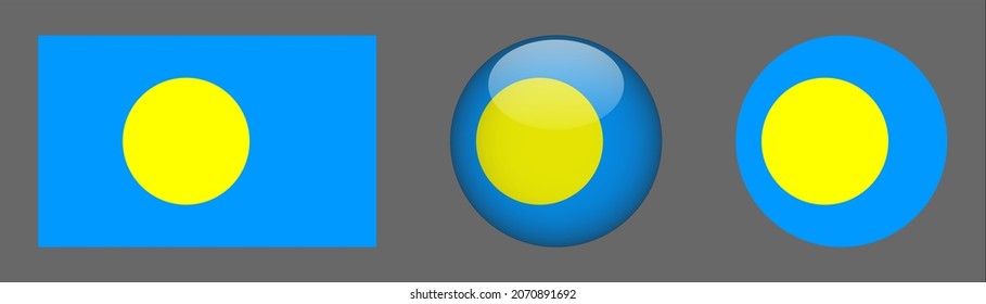 flag set collection, button rounded, flat rounded.