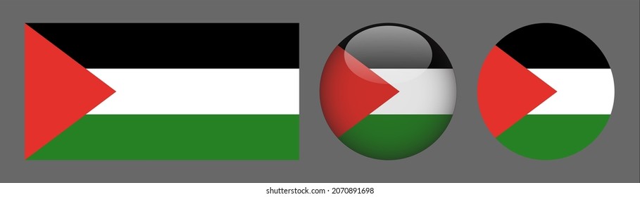 flag set collection, button rounded, flat rounded.