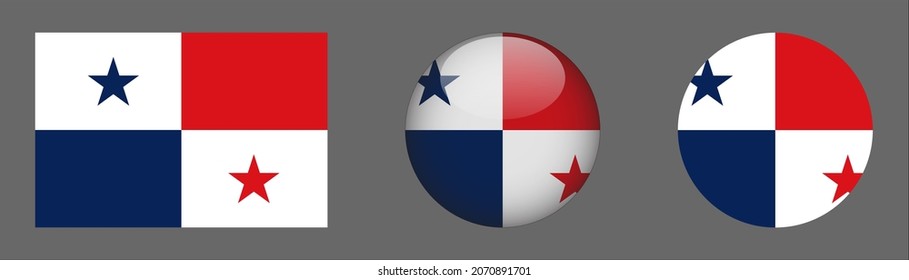 flag set collection, button rounded, flat rounded.