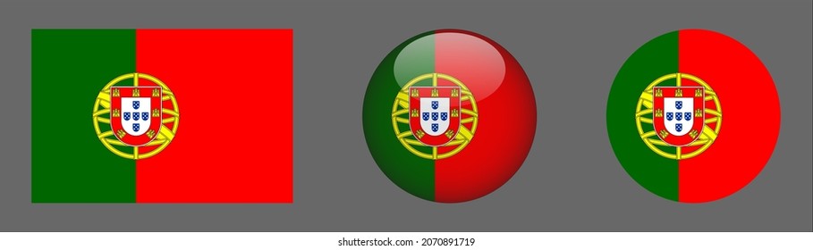 flag set collection, button rounded, flat rounded.