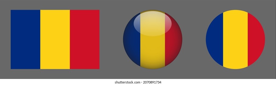 flag set collection, button rounded, flat rounded.