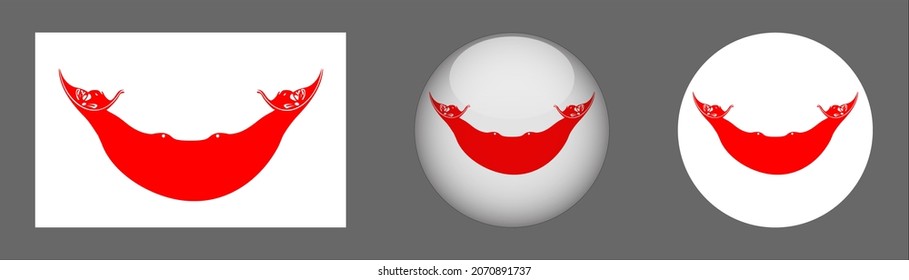 flag set collection, button rounded, flat rounded.