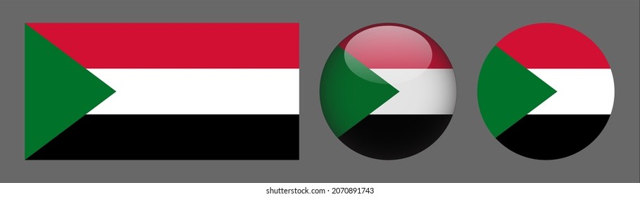 flag set collection, button rounded, flat rounded.