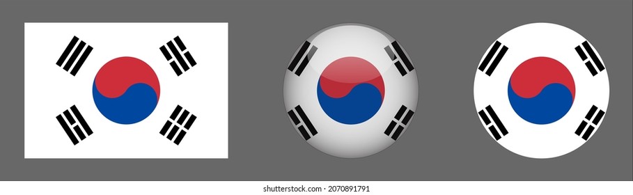 flag set collection, button rounded, flat rounded.