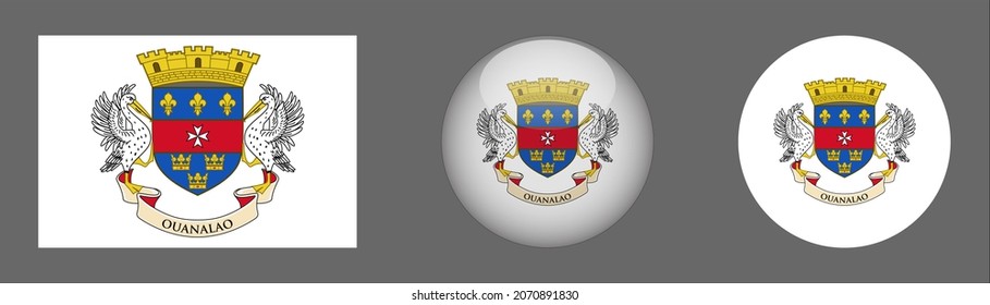 flag set collection, button rounded, flat rounded.