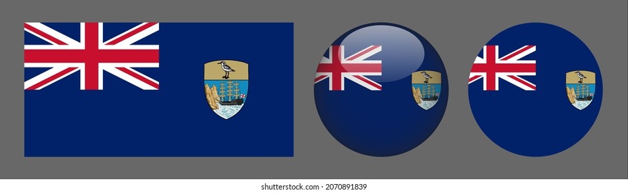 flag set collection, button rounded, flat rounded.