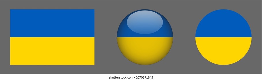 flag set collection, button rounded, flat rounded.