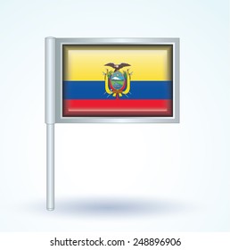 Flag set of Ecuador, vector illustration