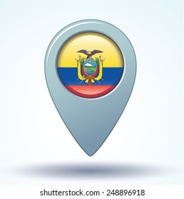 Flag set of Ecuador, vector illustration