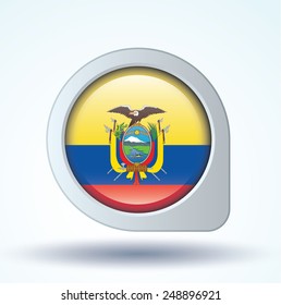 Flag set of Ecuador, vector illustration