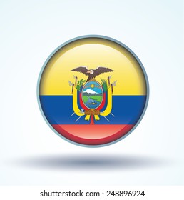 Flag set of Ecuador, vector illustration