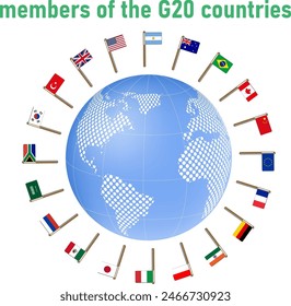 Bandera del G20 - Grupo de los Veinte países participantes