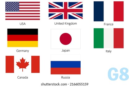 Flag Set Of G8 Member Countries