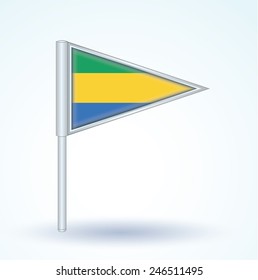  Flag set of Gabon, vector illustration