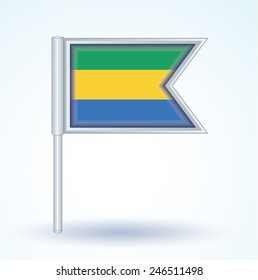  Flag set of Gabon, vector illustration