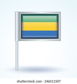 Flag set of Gabon, vector illustration