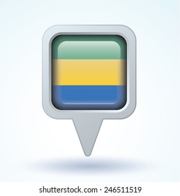  Flag set of Gabon, vector illustration