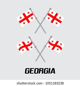Flag set of Georgia vector illustration. Can be used for labels, signs, banners, backgrounds, print, brochure, posters and symbol designs. 