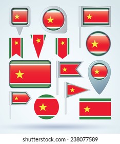  Flag set of Guadeloupe, vector illustration