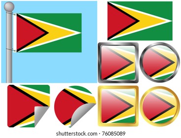 Flag Set Guyana