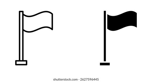 Flag set icon, line design Symbol isolated white background. vector illustration. color editable.