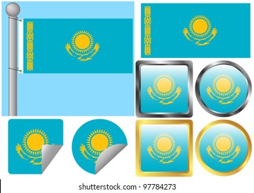 Flag Set Kazakhstan