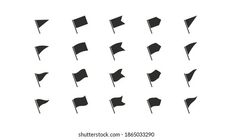 Indicador establecido en el fondo blanco.Iconos de marca de agitación. Vector negro aislado