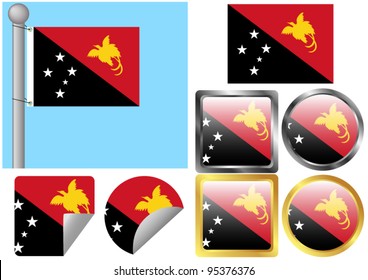 Flag Set Papua New Guinea