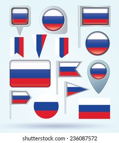 Flag set of Russia, vector illustration