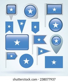  Flag set of Somalia, vector illustration