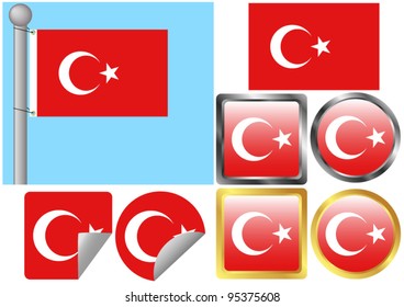 Flag Set Turkey