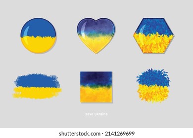 Flag set of Ukraine, vector illustration