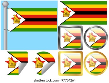 Flag Set Zimbabwe