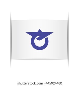 Flag of Setaka (Fukuoka Prefecture, Japan). Vector illustration of a stylized flag. The slit in the paper with shadows. Element for infographics.