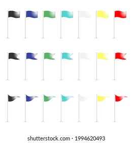 Flag sets isolated on white background, vector illustration