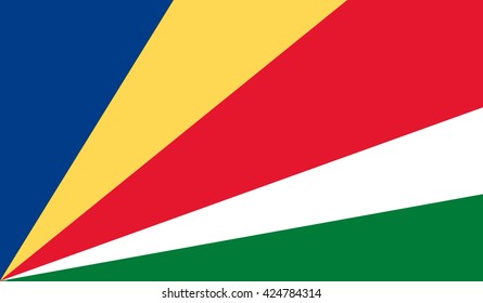 Flag of Seychelles. The colors  of the original. Vector illustration.