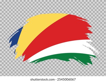 Bandeira das Seicheles com efeito de pincel de traço de tinta aflita em plano de fundo isolado