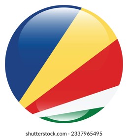 Flag of Seychelles. Flag icon. Standard color. Circle icon flag. 3d illustration. Computer illustration. Digital illustration. Vector illustration.