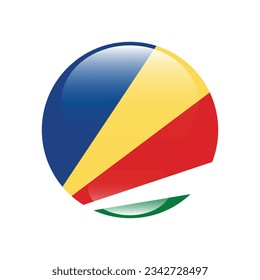 Flag of Seychelles. Flag icon. Standard color. Circle icon flag. 3d illustration. Computer illustration. Digital illustration. Vector illustration.
