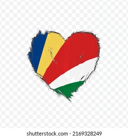 Flag Of Seychelles in love texture brush  with transparent background, vector illustration in eps file