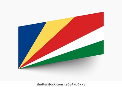 Flag of Seychelles. Seychelles flag official colors tilted icon digital vector illustration design.