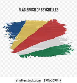 Flag Of Seychelles in texture brush  with transparent background, vector illustration in eps file