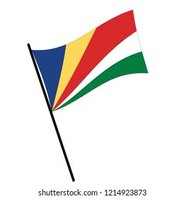 Flag of Seychelles , Seychelles flag waving isolated vector illustration
