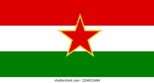 Flag of SFR Yugoslav Hungarian minority flag vector icon
