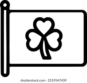 Flag with shamrock clover vector icon. filled flat sign for mobile sign, symbol, vector, art