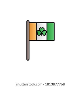 Flag, shamrock color gradient vector icon