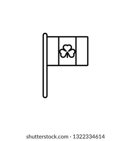 Flag, Shamrock icon. Simple thin line, outline vector of Saint Patrick's Day icons for UI and UX, website or mobile application