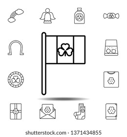 Flag, Shamrock icon. Simple thin line, outline vector element of Saint Patricks Day icons set for UI and UX, website or mobile application