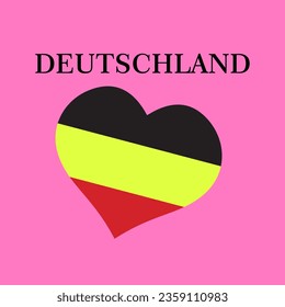 Flag shape heart symbol Deutschland, vector illustration