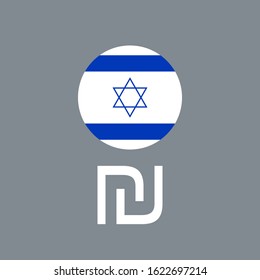 Flag, shekel, Israel icon. Vector illustration, flat design